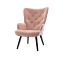 Fauteuil Moderne En Velours - Rose