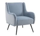 Fauteuil En Velours 70x72x89.5 Cm - Bleu