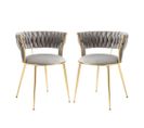 Lot De 2 Chaises En Velours - Gris