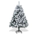 Sapin De Noël Aiguilles De Pin Avec Support Extérieur Flocage 120cm Avec Poussière De Neige