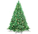 Sapin De Noël Aiguilles De Pin De Noël Avec Support Extérieur Flocage 210cm Avec LED Blanc Chaud