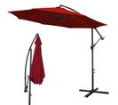 Ø350cm Parasol LED Solar Market Parapluie Cantilever Parapluie Jardin Parapluie Inclinable,rouge