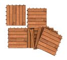 Dalles Terrasse Caillebotis Lot De 44 PCs 4 M² Emboîtables Carreaux Bois