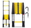 Echelle Télescopique Jusqu'à 150 Kg Escabeau Stable En Aluminium Multi-fonction 4,4 M Jaune + Noir