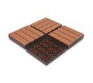 22x Dalles De Jardin Clipsables En Bois Composite Wpc Brun 30 X 30cm Type Mosaïque Revêtement