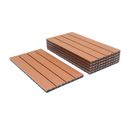 2m² Dalles De Jardin Clipsables En Bois Composite Wpc Brun 60 X 30cm Type Mosaïque Revêtement