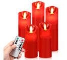 5x Bougies à LED En Cire Avec Télécommande Chronométré Lumières LED Vacillante Fixe Bougie Chandelle