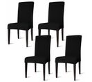 Housses De Chaise Extensibles Universelle - Moderne - Noir - Lot De 4