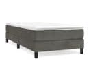 Lit Adulte Contemporain - Lit Simple Cadre De Lit Gris Foncé 90x190 Cm Velours