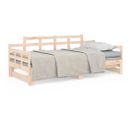 Lit Coulissant Lit Enfant Contemporain - Lit Double Bois De Pin Solide 2x(90x190) Cm