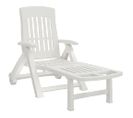 Bain De Soleil Pliable - Transat Chaise Longue Avec Roues Blanc Pp