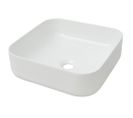 Lavabo À Poser Vasque Salle De Bain - Carré Céramique Blanc 39x39x13,5 Cm