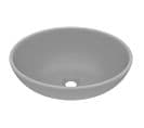 Lavabo À Poser Vasque Salle De Bain - Ovale De Luxe Gris Clair Mat 40x33 Cm Céramique