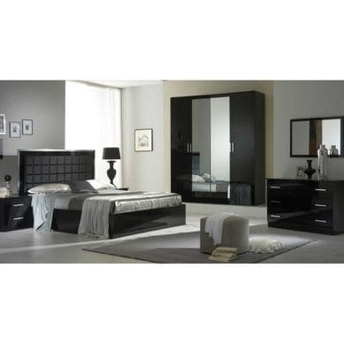 Chambre complète VERA cognac 180 cm, chambre adulte complète