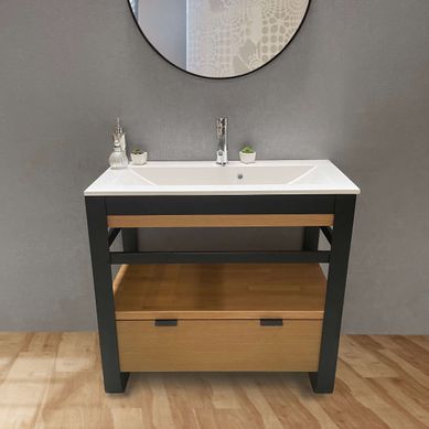 Achat de meuble de salle de bain à poser simple vasque pas cher – Meuble  coloris noir