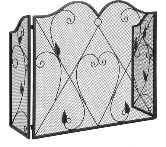 Écran De Cheminée Pliable à 3 Panneaux De 134,5 X 73,5 Cm,  Grille De Protection Pour Salon,chambre