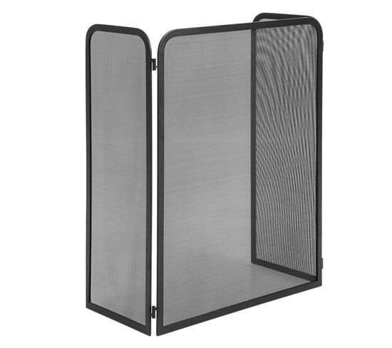 Pare Feu Cheminée Pliable 3 Panneaux, Pare-étincelles En Maille, Grille De Protection Pour Poêle