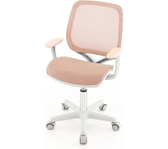 Chaise De Bureau Pivotante Enfants Avec Hauteur Réglable 80-92cm, Siège à Roulettes Enfants