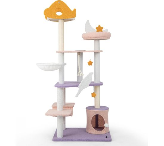 Arbre à Chat Mignon De 167 Cm, Centre D'activité Multicouche Avec Grattoir En Sisal