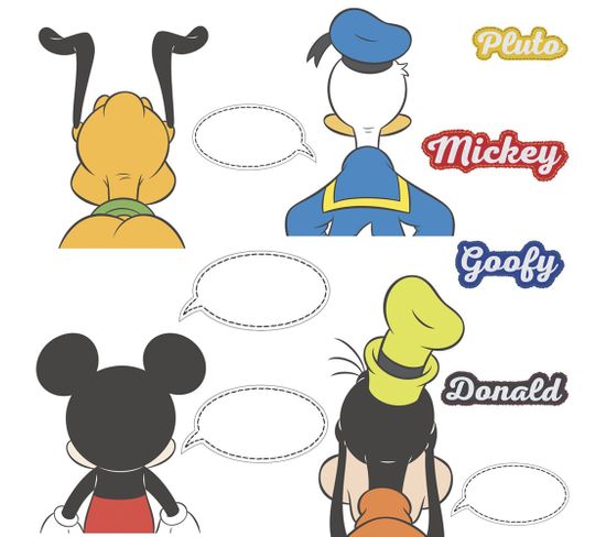 4 Stickers Géant Bulles Personnailsables Mickey Disney