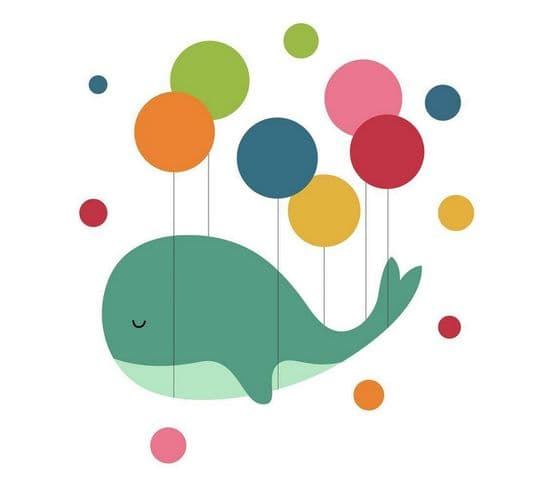 Stickers Baleine Et Ballons