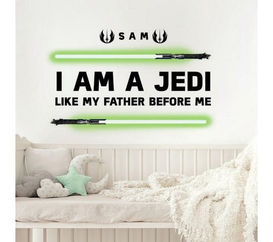 Sticker Mural Star Wars, -i'm à Jedi Like My Father Before-