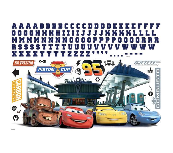 Stickers Muraux Géants Disney Cars - Avec Les Lettres De L'alphabet