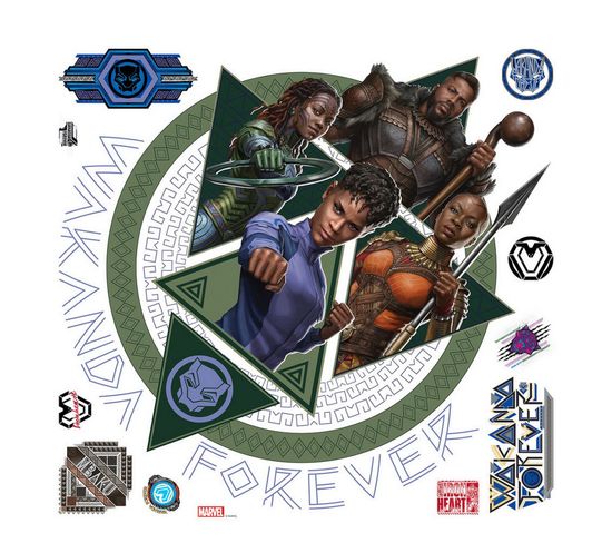 Stickers Repositionnables - Personnages Black Panther : Wakanda Forever - M'baku, Nakia, Okoye Et Sh
