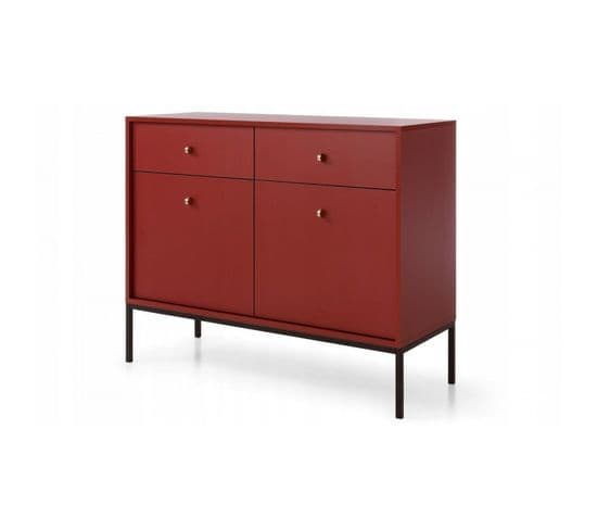 Commode Rangement Mono 84x104x39cm Bordeau Design Moderne