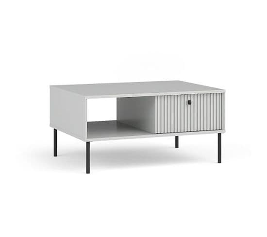 Table Basse 1 Porte 1 Niche Blanc Mat Iris - Blanc