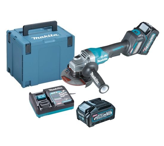 Meuleuse 40v 125mm + 2 Batteries 4ah + Chargeur + Coffret Makpac - Makita - Ga029gm201