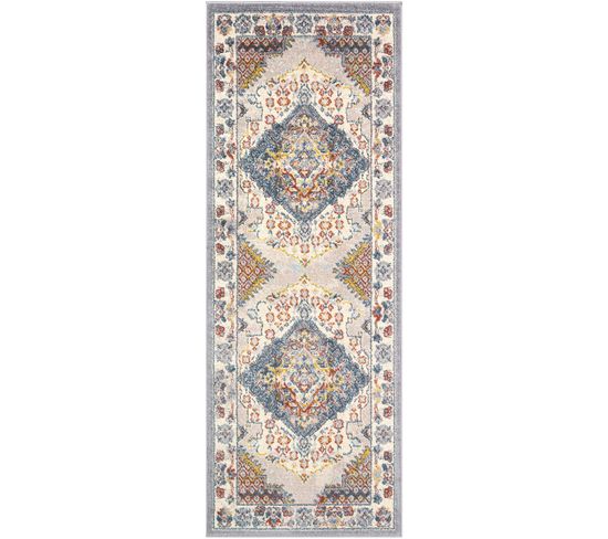 Tapis De Couloir Vintage Oriental Multicolore/taupe 80x220