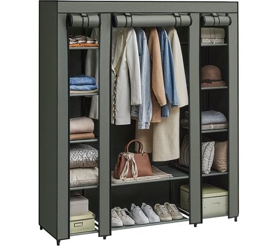 Armoire De Rangement En Tissu, Penderie Avec Housse, Placard, 45 X 150 X 175 Cm, Vert Olive