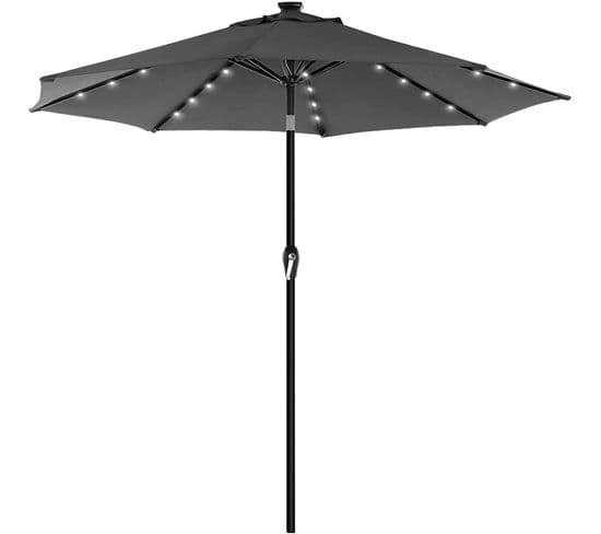 Parasol De Jardin Avec Ampoules LED À Énergie Solaire, Ombrelle De Terrasse, Diamètre 3 M