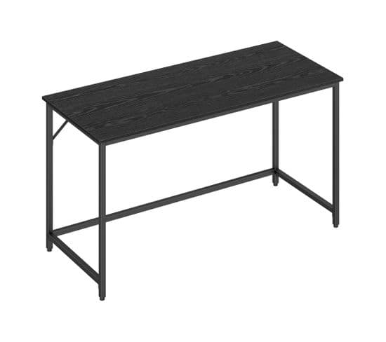 Bureau, 60 X 140 X 76 Cm, Style Industriel, Cadre En Métal, Noir Boisé Et Noir D'encre