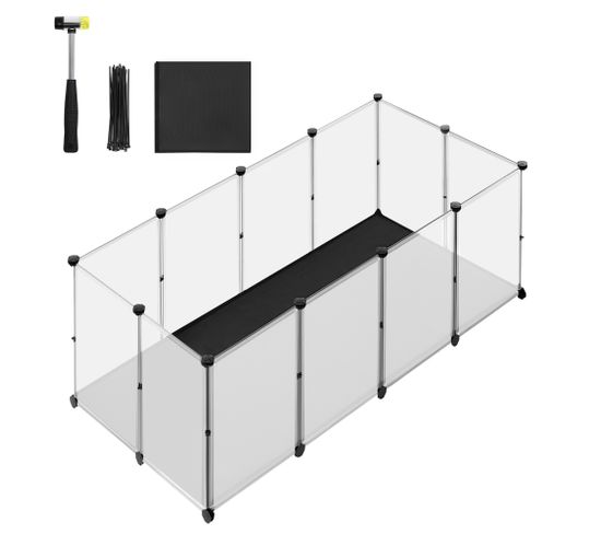 Enclos Pour Animaux Avec Plancher Et Tapis Imperméable Et Amovible, Parc Pour Petits Animaux, Blanc