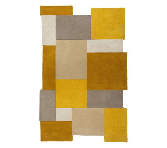 Tapis Moderne Et Design Arty En Laine - Jaune Moutarde - 120x170 Cm