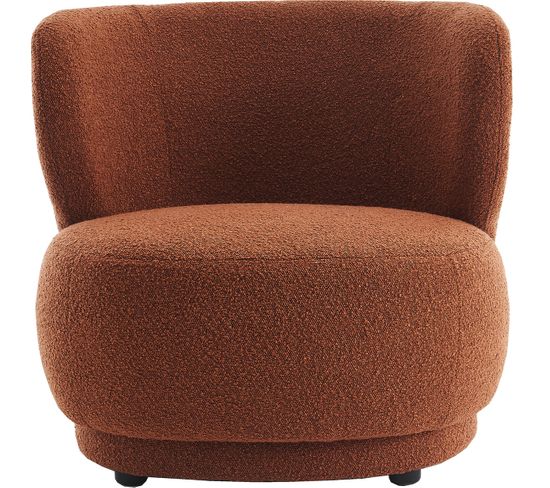 Fauteuil En Tissu Bouclette Rouille - Ester