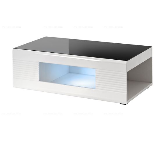 Table Basse Koala Illuminé Led Et Blanc Laqué