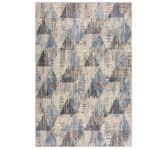 Tapis De Salon Moderne Taly En Polyester - Bleu - 80x150 Cm