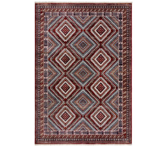 Tapis De Salon Style Orient Constantine En Polypropylène - Rouge - 120x170 Cm