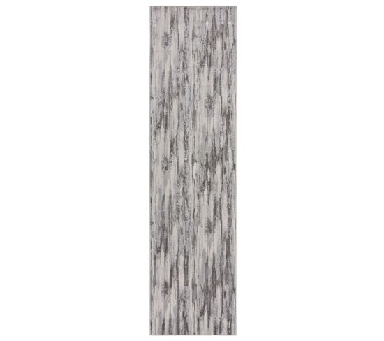 Tapis De Couloir Moderne Beam En Polyester - Gris - 80x300 Cm