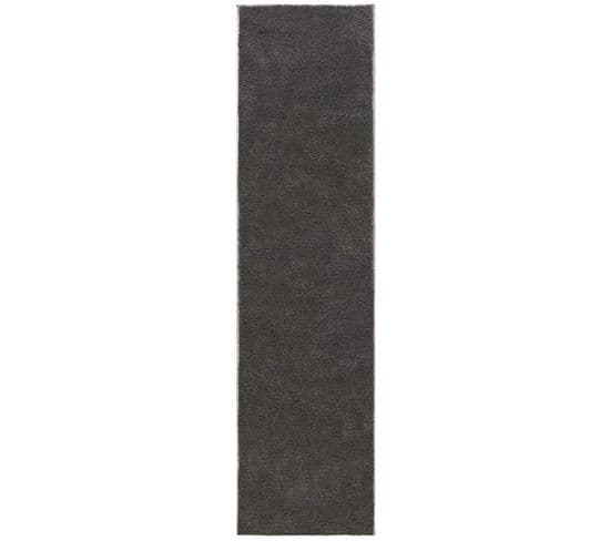 Tapis De Couloir Moderne Épais Charly En Polyester - Gris - 60x230 Cm