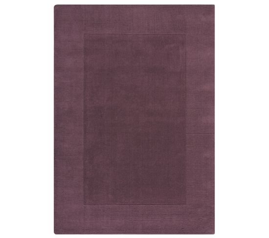 Tapis De Salon Uni En Laine Leone En Laine - Violet - 160x230 Cm