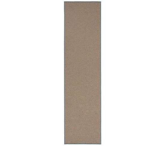 Tapis De Couloir En Jute Gemma En Polyester - Bleu - 60x230 Cm