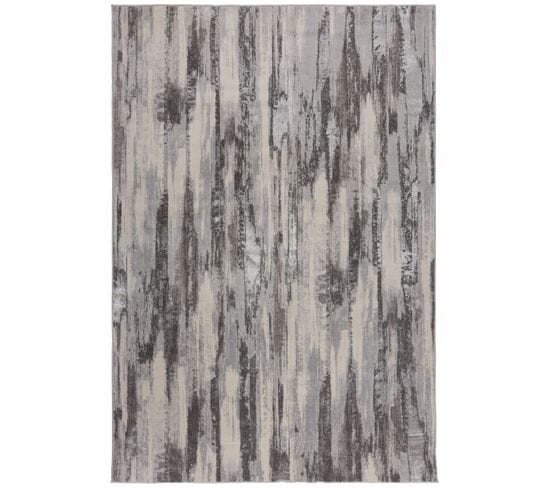 Tapis De Salon Moderne Beam En Polyester - Gris - 200x290 Cm