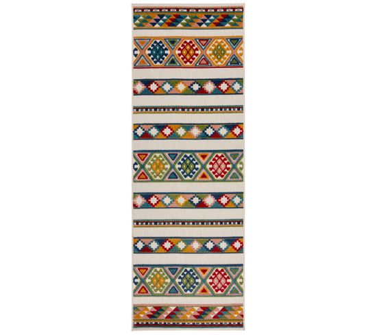 Tapis De Couloir Moderne Dawn En Polypropylène - Multicolore - 80x230 Cm