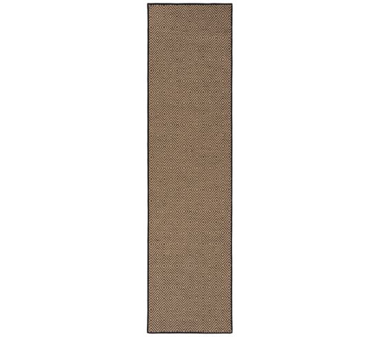 Tapis De Couloir En Jute Gemma En Polyester - Noir - 60x230 Cm