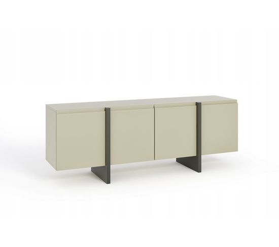 Buffet Meuble Universel Cachemire 180x45x81cm Reine Porte Sans Poignées