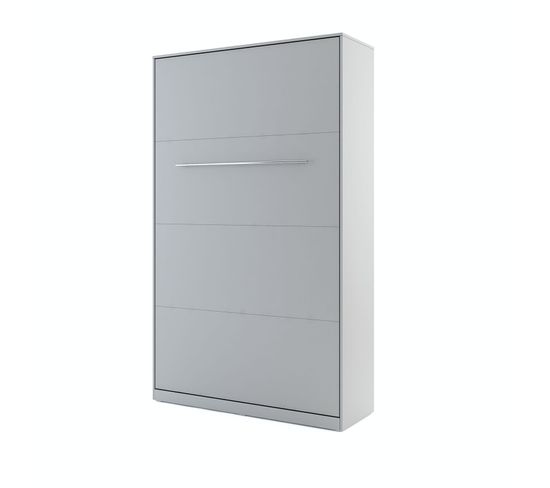 Lenart Armoire Lit Escamotable Vertical 120x200cm Gris Lit Rabattable Lit Mural Consus Pro